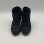 Womens Black Suede High Block Heel Side Zip Ankle Bootie Boots Size 36 image number 1