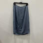 Womens Blue Robetta Flat Front Knot Back Zip Midi A Line Skirt Size 6 image number 2
