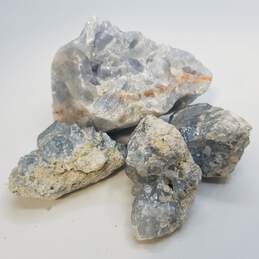 Rough Blue Calcite Bundle 4pcs 1.0LBS