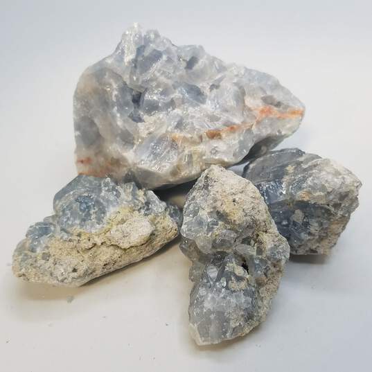 Rough Blue Calcite Bundle 4pcs 1.0LBS image number 1