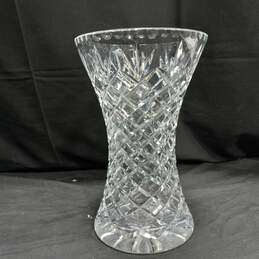 Cut Crystal Glass Vase-9.5"