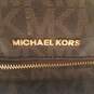 Michael Kors Rhea Brown MK Signature Print Canvas Backpack Bag image number 5