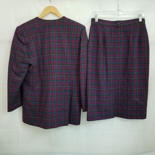 Vintage Pendleton women's multicolor wool plaid skirt jacket set size 10 image number 3