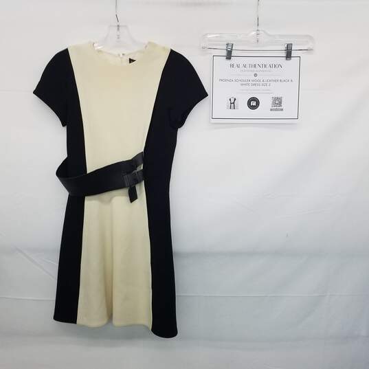 AUTHENTICATED WMNS PROENZA SCHOULER WOOL LEATHER DRESS SZ 2 image number 1