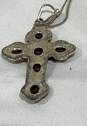 Vintage 925 Cross Pendant Italian Chain Necklace image number 3