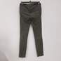 Womens Green Leather Elastic Waist Skinny Leg Pull On Chino Pants Size 0 image number 2