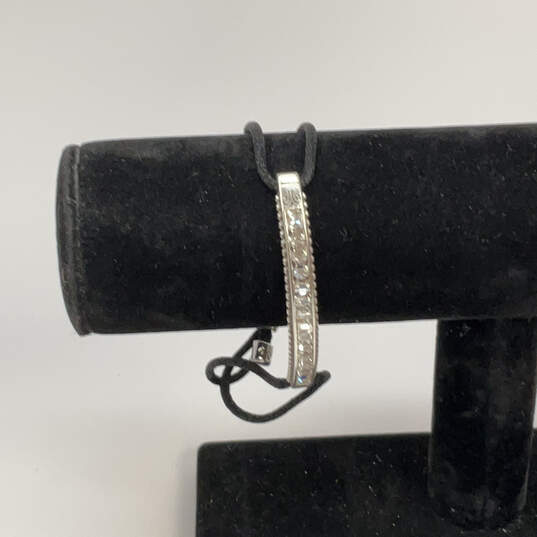 Designer Brighton Silver-Tone Crystal Stone Adjustable Cord Wrap Bracelet image number 1