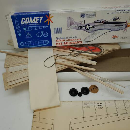 Vintage Comet Model Hobbycraft Corp. North American F51 Mustang Open Box P/R image number 3