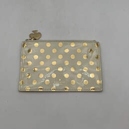 Womens Beige Gold Polka Dot Makeup Cosmetic Pencil Case Zipper Pouch Wallet alternative image