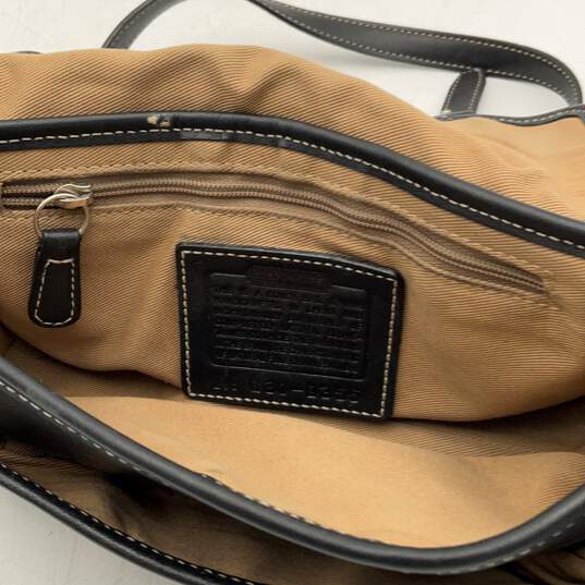 Coach Womens Black Adjustable Strap Inner Zipper Pocket Crossbody Bag Purse image number 4