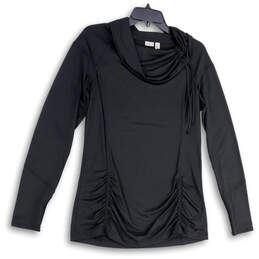 Womens Black Strech Cowl Neck Long Sleeve Pullover Tunic Top Size Medium alternative image