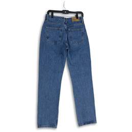 Zara Womens Blue Denim Medium Wash 5-Pocket Design Straight Leg Jeans Size 6 alternative image
