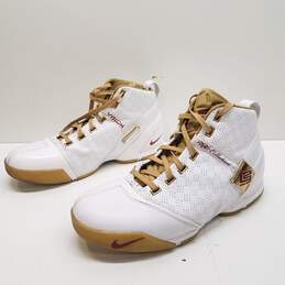 Nike Lebron 5 White, Crimson Metallic Gold Sneakers 317253-171 Size 15