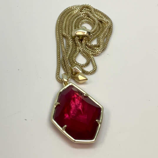 Designer Kendra Scott Pink Azalea Illusion Stone Chain Pendant Necklace image number 3