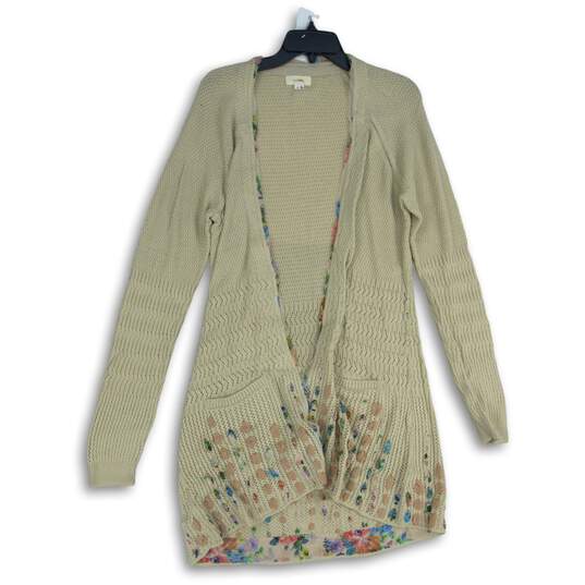 FietsVoor2 Womens Tan Knitted Long Sleeve Open Front Cardigan Sweater Size XL image number 1