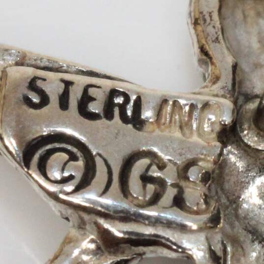 2 Pairs of Artisan Glenn Sandoval Signed Sterling Silver Earrings - 8.57g image number 7