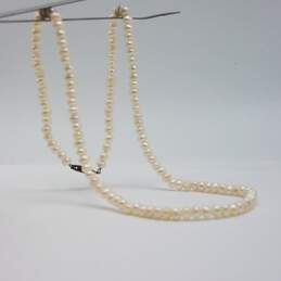 Sterling Silver Fw Pearl 4.3mm Bead 17 1/2 Inch Necklace 13.3g alternative image