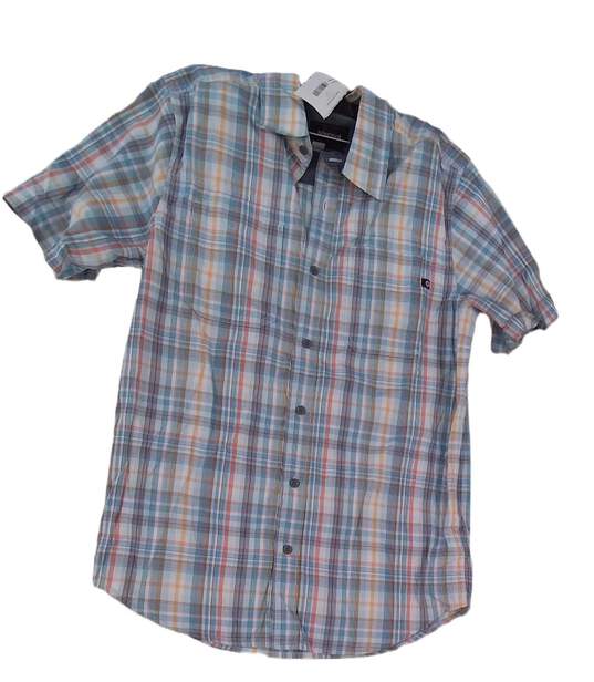 Marmot Mens Multicolor Short Sleeve Plaid Collared Dress Shirt Size S image number 2