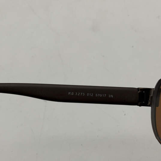 Mens RB 3273 Brown Lens Metal Full Rim Rectangle Prescription Sunglasses image number 7