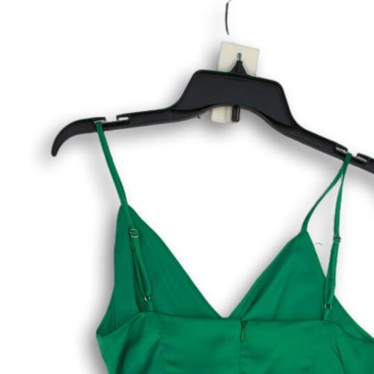 Akira Womens Green Sleeveless Spaghetti Strap Front Tie Wrap Mini Dress Size M image number 4