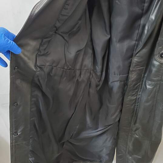 Black Leather Phase 2 Trench Coat Size S image number 4