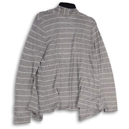Womens Gray Striped Long Sleeve Open Front Cardigan Sweater Size Medium alternative image