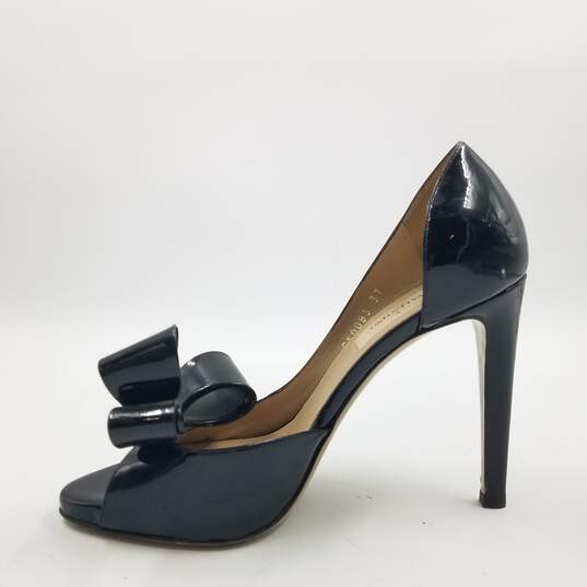Valentino Garavani Bow D'Orsay Heel Women's Sz.37 Patent Black image number 2