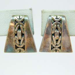 Lois Hill 925 Byzantine Chain Arched Tapered Clip On Earrings alternative image