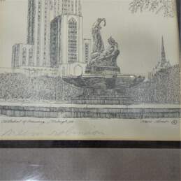 Nevin Robinson Cathedral of Learning Pittsburgh PA Sketch Signed alternative image