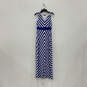 Womens Blue White Chevron Sleeveless V-Neck Pullover Maxi Dress Size M image number 1