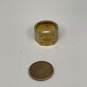 Designer Michael Kors Gold-Tone Steel Plate Round Shape Wide Band Ring image number 4
