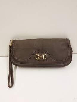 Michael Kors Leather Clutch Brown