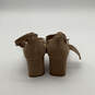 Womens Brown Suede Open Toe Ankle Strap Block Strappy Heels Size EURO 38 image number 2