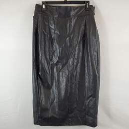 Gracia Women Black Faux Leather Skirt S NWT alternative image