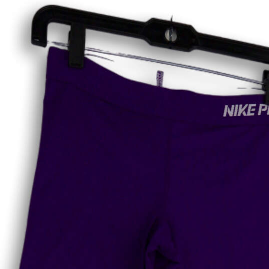 Womens Purple Dri-Fit Elastic Waist Pull-On Capri Leggings Size Small image number 4