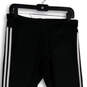 Womens Black White Elastic Waist Stretch Pull-On Ankle Leggings Size Large image number 2