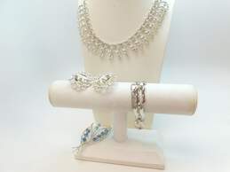 VNTG Sarah Coventry Monet & Fash Silver Tone & Blue CZ Jewelry & Brooch 122.8g