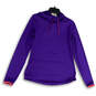 Womens Purple Dri-Fit Long Sleeve Drawstring Pullover Hoodie Size Large image number 1