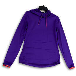 Womens Purple Dri-Fit Long Sleeve Drawstring Pullover Hoodie Size Large