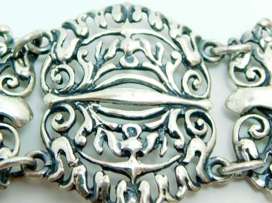 Vintage Napier Sterling Silver Scroll Panel Bracelet 44.8g image number 4