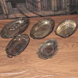 Assortment of 5 Silver-Plated Decorative Bowls & Plates