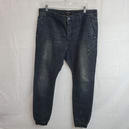 Zanerobe Slingshot Denimo Distressed Dark Blue Jeans Size 36