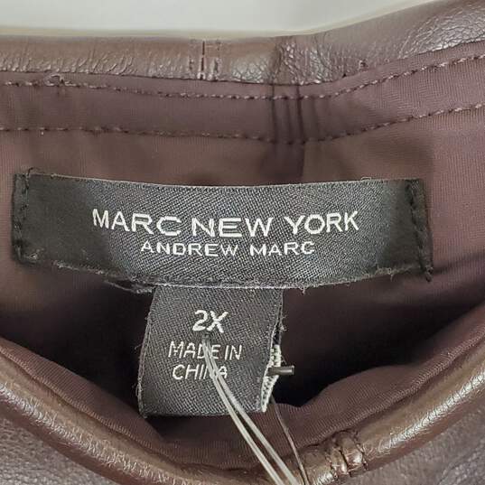 Marc New York Women Brown Faux Leather Pants 2X NWT image number 3