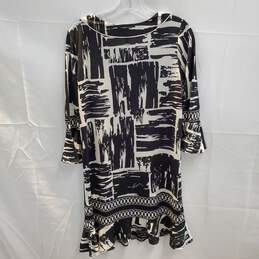 BCBGMaxazria Black/White Long Sleeve Dress Size M alternative image