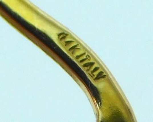 Milor 14K Gold Tapered Flat Tube Hoop Earrings 3.1g image number 4