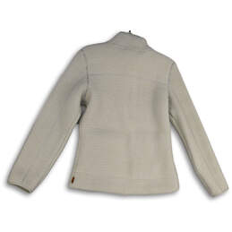 Womens White Fleece Long Sleeve Mock Neck Pockets Full-Zip Jacket Size M alternative image