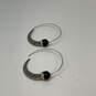 Designer Silpada 925 Sterling Silver Black Onyx Comet Tail Hoop Earrings image number 2