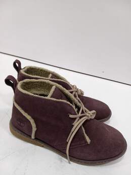 Timberland Purple Bootie Style Lace-up Boots Size 3 alternative image