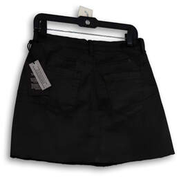 NWT Womens Black Flat Front Stretch Pockets Short A-Line Skirt Size 28 alternative image