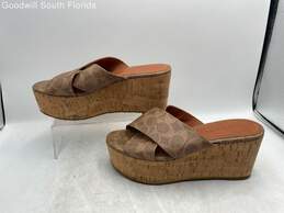 Coach Womens Brown Platform Sandals Size 6.5